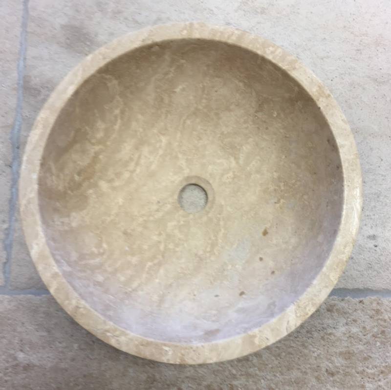 Vente évier vasque en pierre naturelle TRAVERTIN beige pas cher à TOULON, BORDEAUX