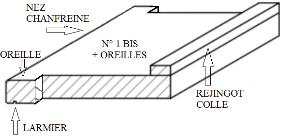 Appui de fenêtre en pierre naturelle N°1 Bis +oreilles