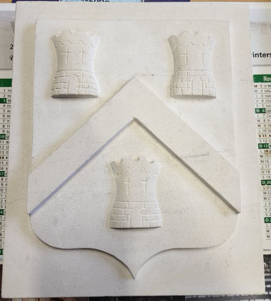 Blason fait à la main en pierre de Dordogne pour sol intérieur et sol extérieur, de Paris à Bordeaux