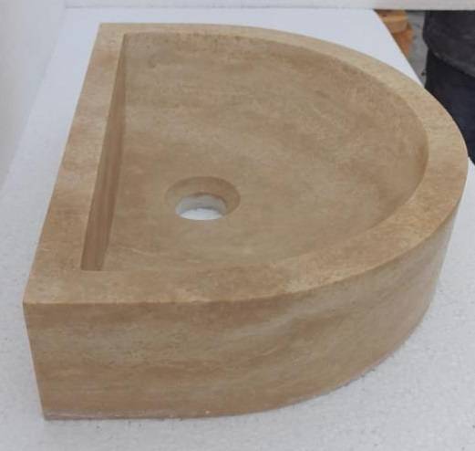 Vasque pierre Travertin Demi-lune à Béziers, Avignon et Nîmes