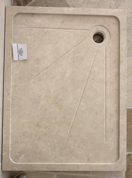 Receveur de douche en Travertin TOPLIGHT face adoucie, diemension à la demande