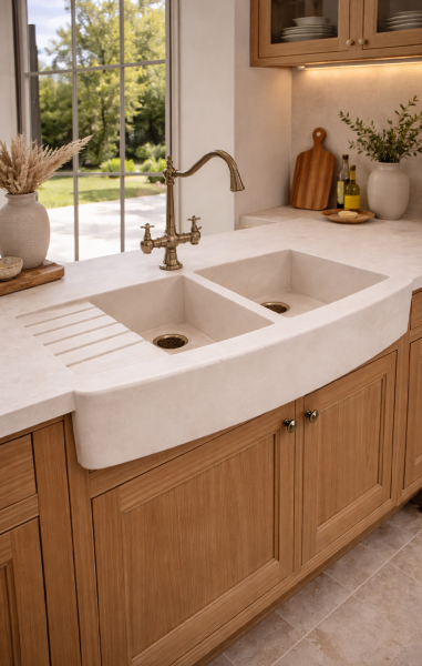 Evier, vasque cuisine en Pierre Naturelle : Vente Directe Fabricant avec FRANCEPIERRE sur pierresnaturelles.fr