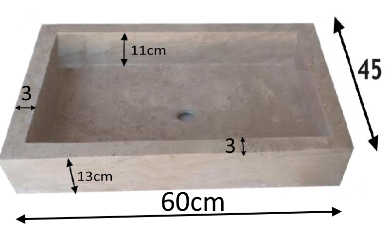 Vasque et évier en Travertin pierre naturelle à Combiers 34 entre Béziers et Narbonne