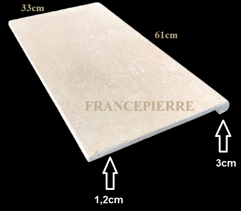 Fabricant de Margelle et Angle de Margelle en Travertin pour Piscine - FRANCEPIERRE. Livraison Corse