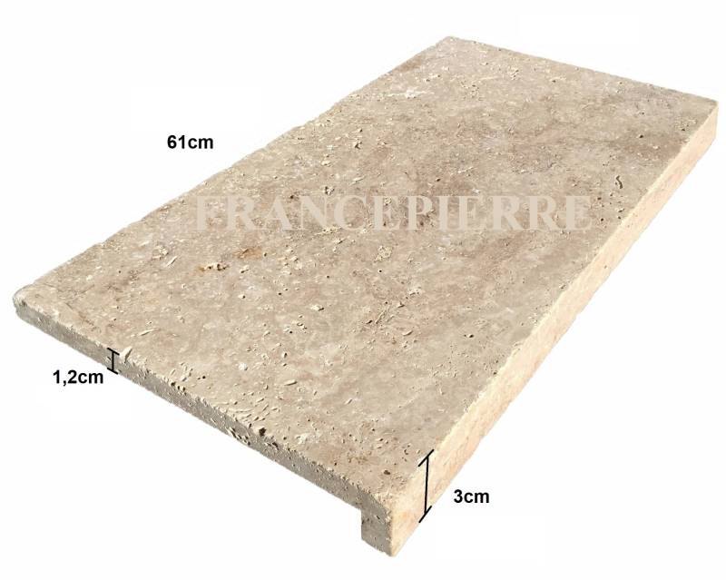 Margelle décaissée en Travertin pour Piscine et Bassin à Toulon (Var - 83).