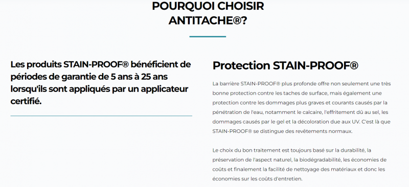 Protection incolore pour pierre naturelle hydrofuge, oléofuge, traitement contre le sel de piscine et entretien.