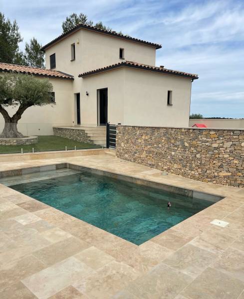 Travertin pour plage de piscine en pierre naturelle