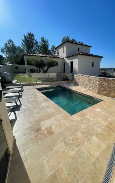 Travertin pour plage de piscine en pierre naturelle