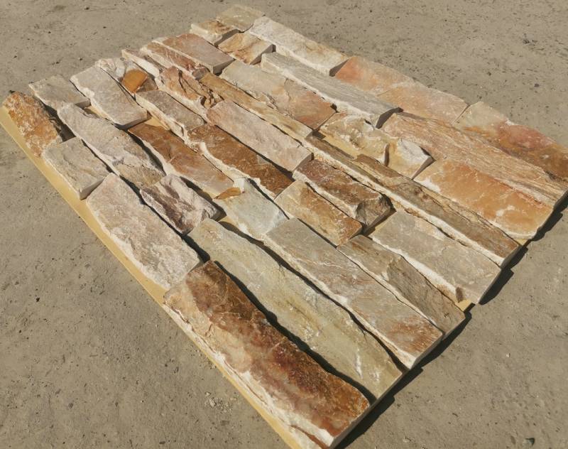 Parement pierre quartzite prêt à coller, conditionné en vrac à Montpellier dans l'Hérault proche Béziers et Nîmes