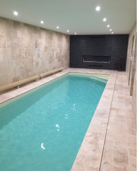 Travertin margelle piscine et bassin Montpellier, Béziers