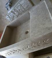 Evier en pierre naturelle + gravure FRANCEPIERRE PARIS